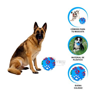 BOLA MASCOTAS RYBIU RESISTENTE CELESTE TALLA L + STICKERS