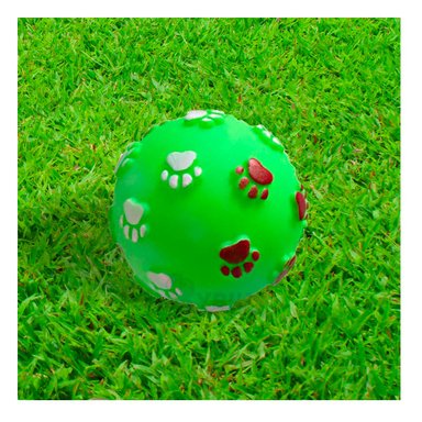 PELOTA PERROS RYBIU ENGRANADA CANINA EN VERDE + PAPEL REGALO