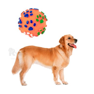 JUGUETE PERROS RYBIU REDONDO NARANJA + BANDERITAS ADHESIVAS