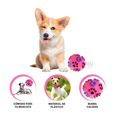 BOLA PERROS RYBIU DISEÑO EN ROSADO TALLA L + ENVOLTORIO REGALO