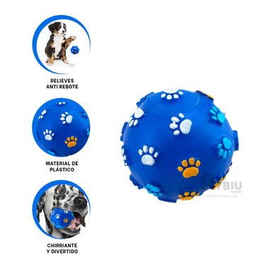 BOLA PERRO RYBIU HUELLITAS AZUL TALLA L + STICKERS