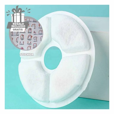 KIT ACCESORIOS PERROS GATOS RIPLEY MA29853 RECAMBIO FILTROS FUENTE PET BLANCO + STICKERS
