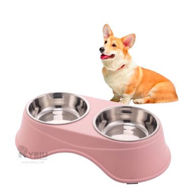 TAZON PERRO Y GATO PC120 RYBIU DOS ESPACIOS ROSADO + POST-IT ADHESIVOS