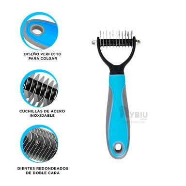 PEINETA RYBIU MA29854 SUAVE MASCOTA MEDIANO EN CELESTE + STICKERS