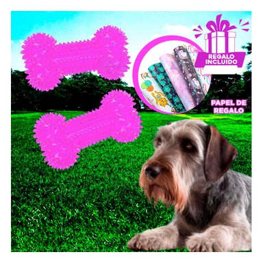 SET PERROS RYBIU CANINO JUGAR MORADO + PAPEL REGALO