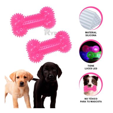 KIT PERROS RYBIU HUESOS FLEXIBLE EN ROSADO + BANDERITAS ADHESIVAS