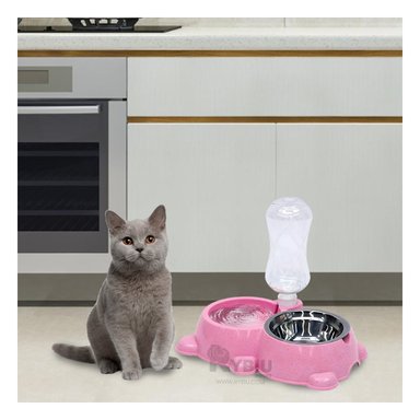 PLATO MA31067 RYBIU PET CON BEBEDERO ROSADO + REGALO STICKERS