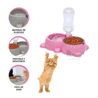 COMEDERO MA31067 RYBIU CUENCO ACERO INOXIDABLE ROSADO + PAPEL REGALO