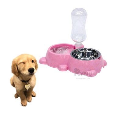 COMEDERO MA31067 RYBIU MASCOTA ROSADO + PAPEL REGALO