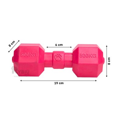 JUEGO MASCOTA CAUCHO PERROS MA31163 RESISTENTE ROSADO + BANDERITAS ADHESIVAS RYBIU