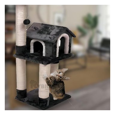 GIMNASIO GATOS MA31132 DESCANSO Y JUEGO PLOMO + PAPEL REGALO RYBIU