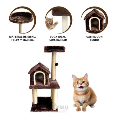 JUEGO DIDÁCTICO GATOS MA31129 TORRE UTIL MULTINIVEL MARRON + REGALO AGENDITA RYBIU