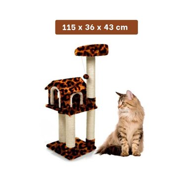 CAMA GATOS MA31125 RASCADORA 3 PISOS ANIMAL PRINT + POST IT ADHESIVOS RYBIU - 4