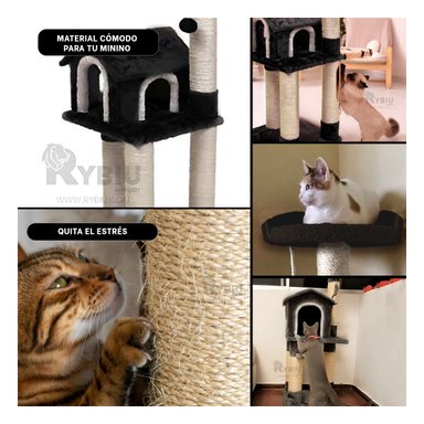 CENTRO ACTIVIDAD GATOS MA31131 MODERNO NEGRO + LIGAS REGALO RYBIU