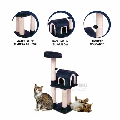 RASCADORA GATOS MA31126 3 PISOS ANIMALESE AZUL + POST IT ADHESIVOS RYBIU