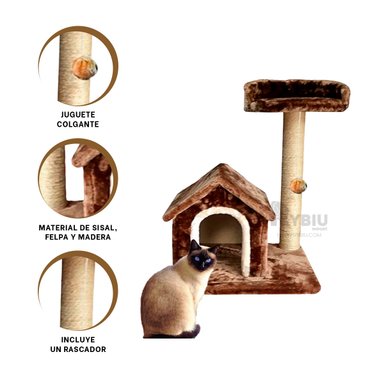 JUEGO DIDÁCTICO GATOS MA31121 TORRE JUEGOS MARRON + POST IT ADHESIVOS RYBIU