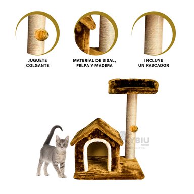 CASA GATOS MA31122 GATUNA TREPAR Y EXPLORAR MOSTAZA + STICKERS RYBIU