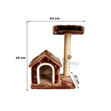 CASA GATOS MA31121 CON DOS ALTURAS ESCALAR MARRON + REGALO STICKERS RYBIU - 5