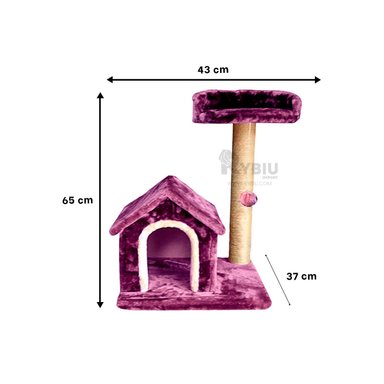 CASA GATOS MA31120 ESCALAR Y DESCANSAR LILA + REGALO STICKERS RYBIU - 5