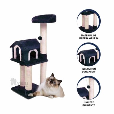 GIMNASIO GATOS MA31126 MICHI CON JUGUETE COLGANTE AZUL + GIFT STICKERS RYBIU