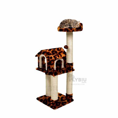 CENTRO ACTIVIDAD GATOS MA31125 CON RASCADOR ANIMAL PRINT + GIFT STICKERS RYBIU