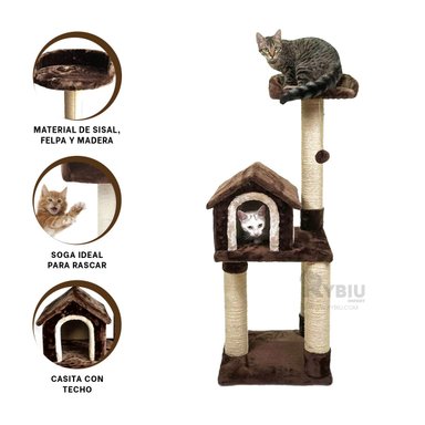 JUEGO DIDÁCTICO GATOS MA31129 TORRE VERSATIL Y COMPACTA MARRON + GIFT STICKERS RYBIU
