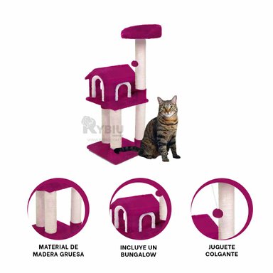 RASCADORA GATOS MA31128 EFICAZ 3 NIVELES FUCSIA + BANDERITAS ADHESIVAS RYBIU