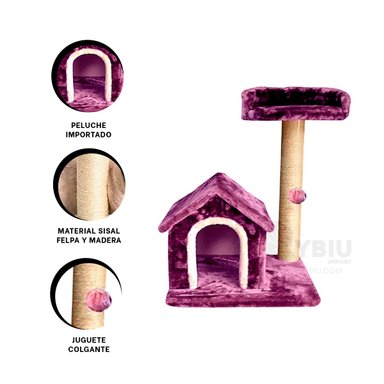 CASA GATOS MA31120 TREPAR Y JUGAR DOS NIVELES LILA + GIFT MINIAGENDA RYBIU - 3