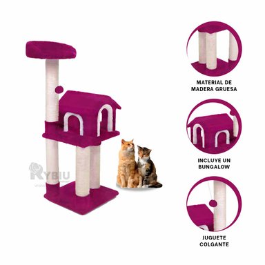 CENTRO ACTIVIDAD GATOS MA31128 CON BUNGALOW FUCSIA + GIFT STICKERS RYBIU