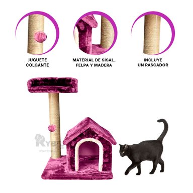 JUEGO DIDÁCTICO GATOS MA31123 TORRE RESISTENTE ROSADO + REGALO LIGAS PEINAR RYBIU