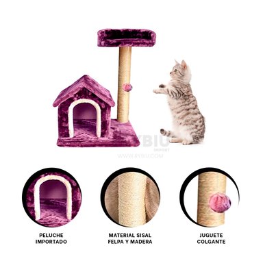 CASA GATOS MA31120 CON NIVEL DOBLE EJERCICIO LILA + REGALO AGENDITA RYBIU - 4