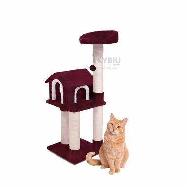 JUEGO DIDÁCTICO GATOS MA31128 TORRE ANTIESTRES MULTINIVEL GUINDA + REGALO STICKERS RYBIU