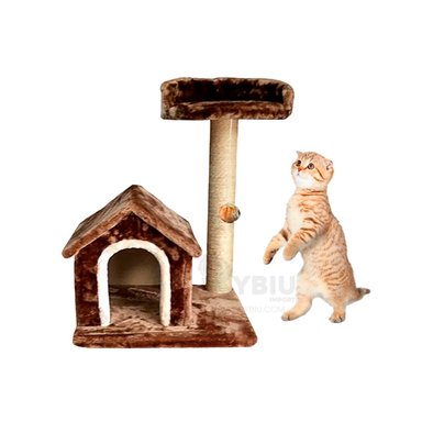 CASA GATOS MA31121 CON AREAS JUEGO MARRON + GIFT STICKERS RYBIU - 2