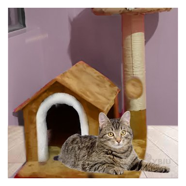 CASA GATOS MA31122 CON DOBLE ALTURA MOSTAZA + AGENDITA RYBIU - 4