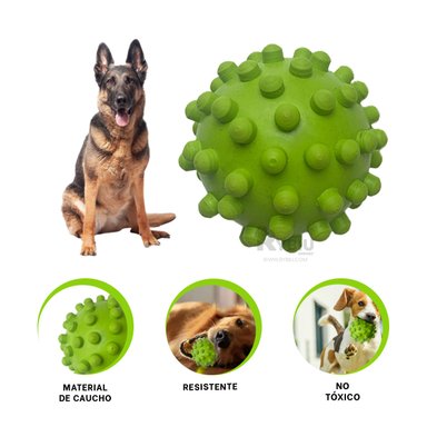PELOTITA CAUCHO PERROS MA31154 VERDE + REGALO LIGAS PEINAR RYBIU