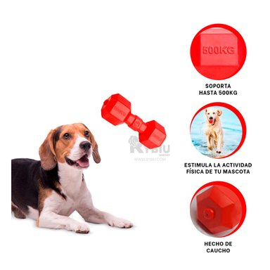 JUEGO CAUCHO PERROS MA31162 MASCOTA RESISTENTE EN ROJO + BANDERITAS ADHESIVAS RYBIU