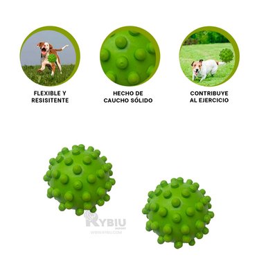 JUEGO CAUCHO PERROS MA31160 PET DIVERSION VERDE + BANDERITAS ADHESIVAS RYBIU
