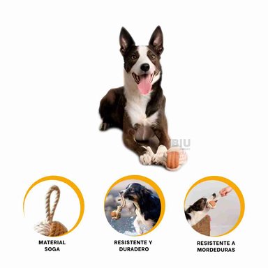 CUERDA PERROS MA31169 JUGUETE MOSTAZA + BANDERITAS ADHESIVAS RYBIU