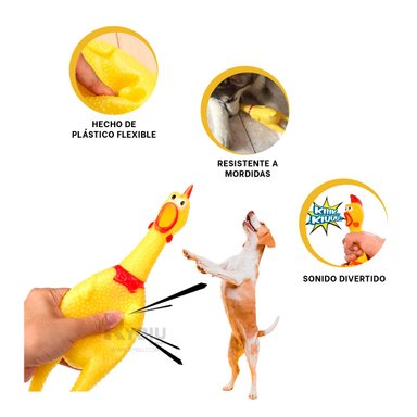 JUGUETE PERROS MA31167 POLLO JUEGOS EN AMARILLO TALLA M + REGALO AGENDITA RYBIU