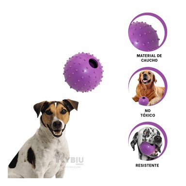 PELOTITA CAUCHO PERROS MA31157 LIGERA Y DURADERA EN MORADO + POST IT ADHESIVOS RYBIU