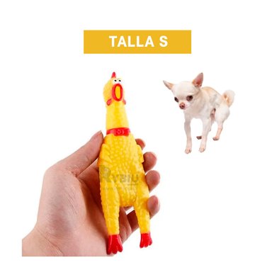 JUGUETE PERROS CAUCHO MA31168 POLLO JUGUETON CANES TALLA S AMARILLO + REGALO AGENDITA RYBIU