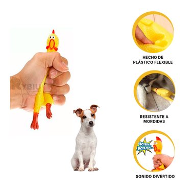 MUÑECO CAUCHO PERROS MA31168 GRACIOSO TALLA S AMARILLO + BANDERITAS ADHESIVAS RYBIU