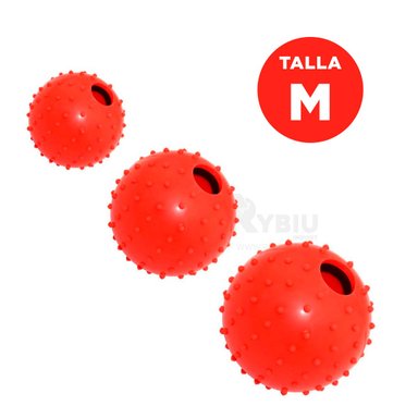 PELOTITA CAUCHO PERROS MA31158 ROJO + REGALO LIGAS PEINAR RYBIU