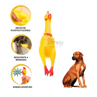 MASTICABLE PERROS MA31167 POLLO AMARILLO TALLA M + BANDERITAS ADHESIVAS RYBIU