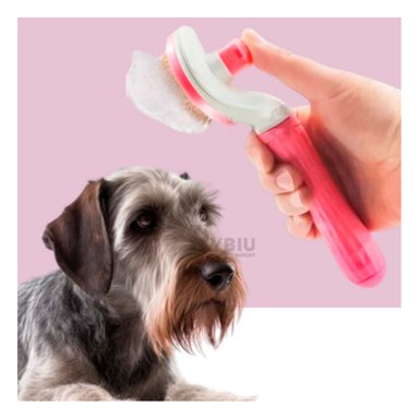 CEPILLO RYBIU MA31214 LIMPIADOR PELAJE EN ROSADO + REGALO STICKERS