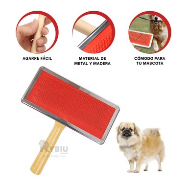 CEPILLO RYBIU MA31216 CUIDADO ANIMAL ROJO Y TALLA L + GIFT STICKERS