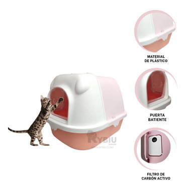 ARENERO GATOS RYBIU MA30040 CAJA DINAMICA ROSADO NARANJA + REGALO AGENDITA