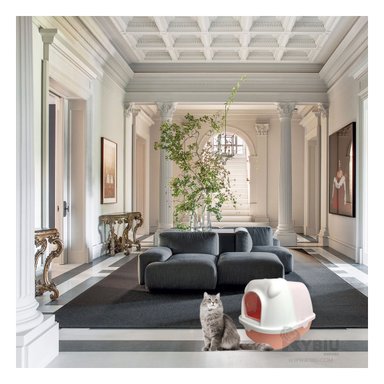 ARENERO GATOS RYBIU MA30040 TECHO LINDO ROSADO NARANJA + PAPEL REGALO