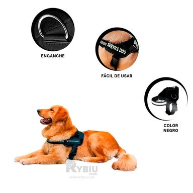 CORREA PERROS MA30980 RYBIU FACIL RETIRAR TALLA XL EN NEGRO + GIFT STICKERS