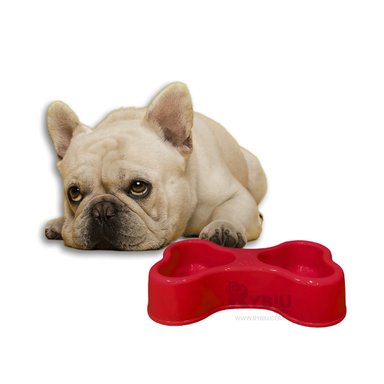 PLATILLO PERRO Y GATO MA31297 RYBIU COMPACTO Y EFICAZ MATIZ ROJO + BANDERITAS ADHESIVAS